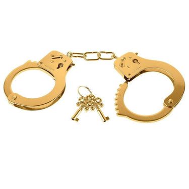Manette fetish in oro anodizzato, lusso e sicurezza per coppie